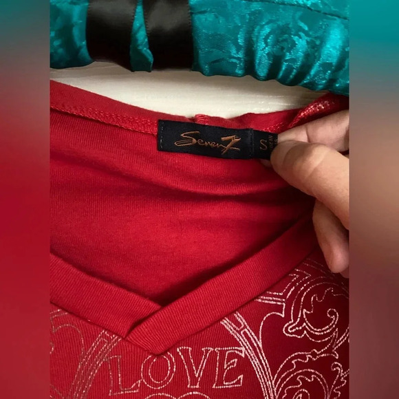 7 For All Mankind lightweight 3/4 sleeve hooded shirt - Picture 3 of 7